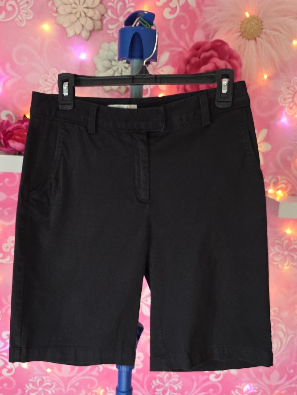 Lady Hagen Black Shorts with Light Blue Label